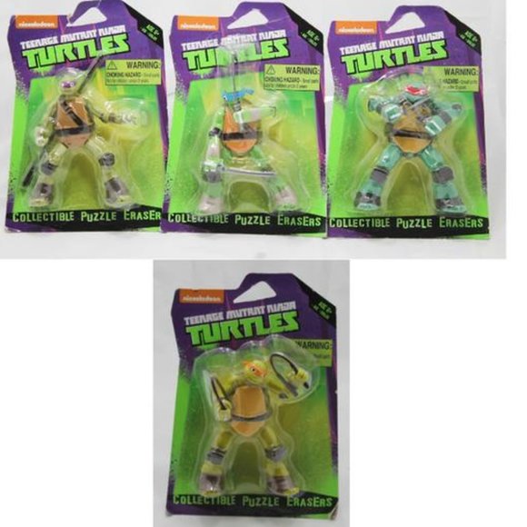 Nickelodeon Teenage Mutant Ninja Turtles Leonardo Collectible Puzzle Erasers New - Picture 2 of 6